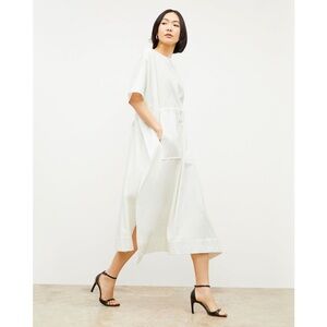 MM. Lafleur White Midi Dress with Pockets